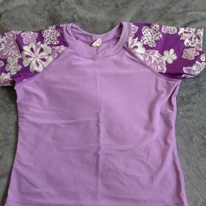 Purple and floral Rashguard